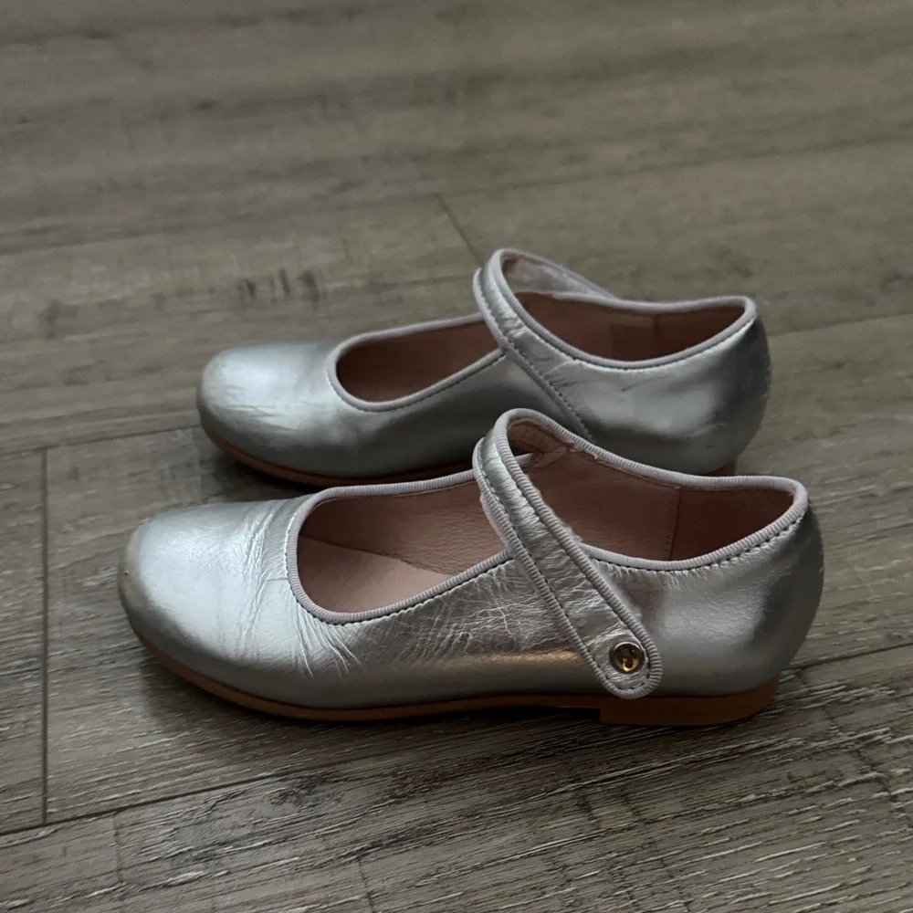 Jacardi Girls Silver Mary Jane Dress Shoes